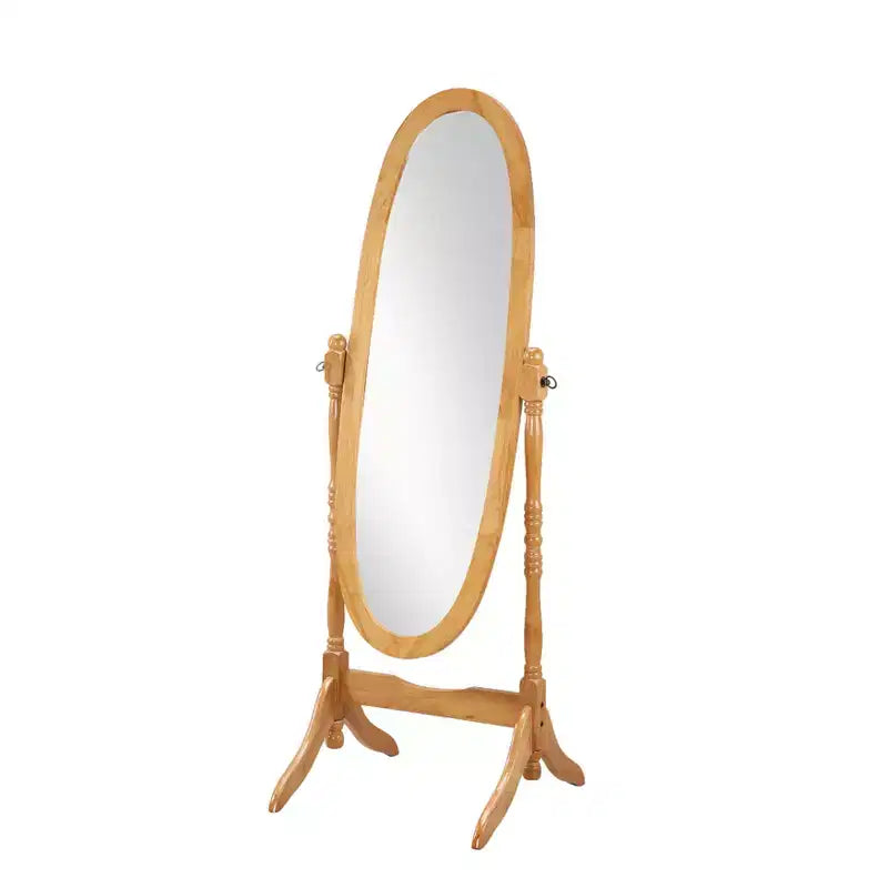 Vintage Swing Full Length Floor Mirror - Oval Shape with Wooden Stand for Living Room, Dressing Room