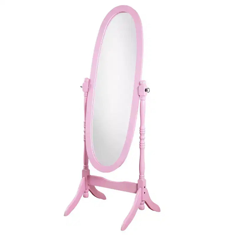 Vintage Swing Full Length Floor Mirror - Oval Shape with Wooden Stand for Living Room, Dressing Room