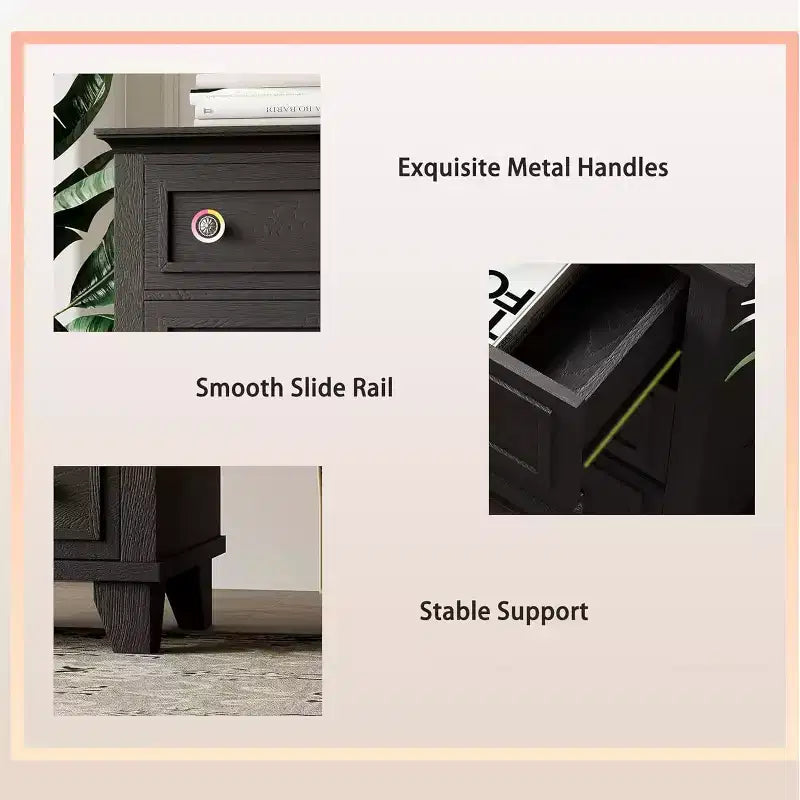 7 Drawer Dresser for Bedroom, 47W Wooden Chest of Drawers with Metal Handles, Large Dresser TV Stand, Clothes Storage Organizer for Bedroom